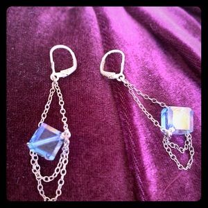 🌹 3/$15 Crystal blue tiered earrings